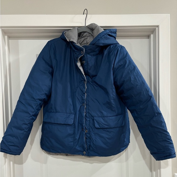 Zella Large Reversible Puffer Coat blue and silver - Picture 3 of 8